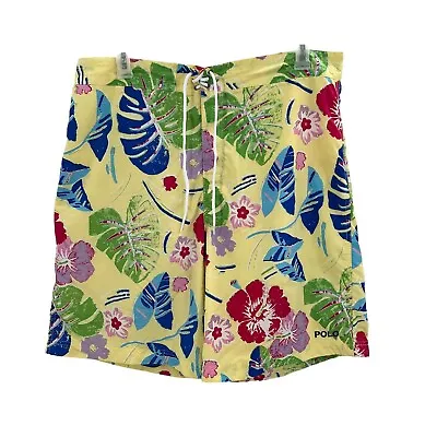 Vintage Polo Sport Hawaiian Floral Bathing Suit Board Shorts Mens 38 • $26.24