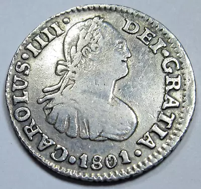 1801 Mexico Silver 1/2 Reales Genuine Antique 1800s Spanish Colonial Pirate Coin • $67.95