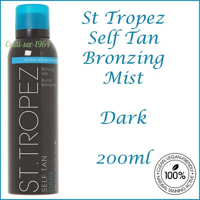 St Tropez Self Tan DARK Bronzing Mist Spray 200ml Fake Tan NEW Vegan Friendly • £25.99