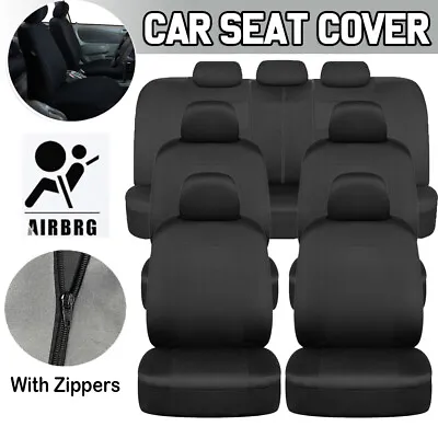 Auto Car Seat Covers Cushion Polyester 3 Row 7 Seaters Full Set For Auto SUV VAN • $38.99