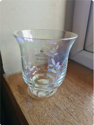 £9.99 • Buy STUNNING! ROYAL DOULTON Opalescent Hand Cut Floral Glass Candle Holder 9. 99p 5 