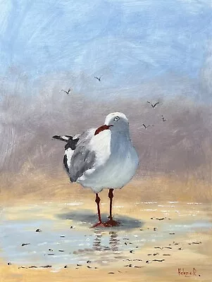 Seagull Australian Seascape Medium Oil Painting Australian Helene Richardson • $50