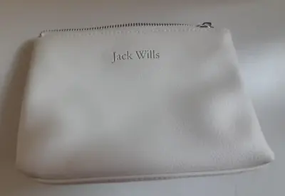 Jack Wills Make-up Bag Cosmetic Case Pouch In Cream Faux Leather No Box • £20