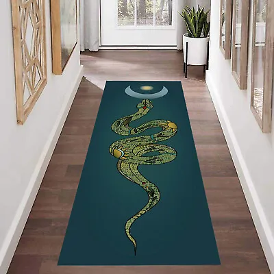 Snake Rug Moon Rug Green Long Runner Hallway Rug Corridor Carpet Cool Rug • $73.47