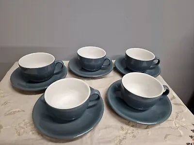 Cappuccino  Porcelain Cups & Saucers Royal Genware  Hotelware Set Of 5 • £25