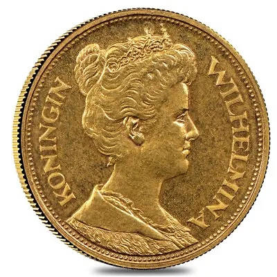 1912-Netherlands-5 Gulden-Wilhelmina Gold Coin • $499.95