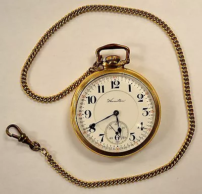 1914 Hamilton 21 Jewel 10k Gold-Filled Pocket Watch Montgomery Dial 992 Movement • $525