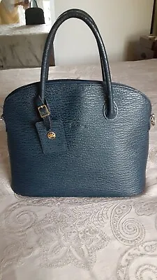 Vintage  LONGCHAMP Made In France Navy Leather Dome Shaped Tote • $120