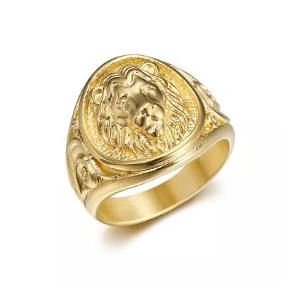 Hip Hop Casting Animal Ring High Polished Stainless Steel Gold Plated Jewelry • $12.87