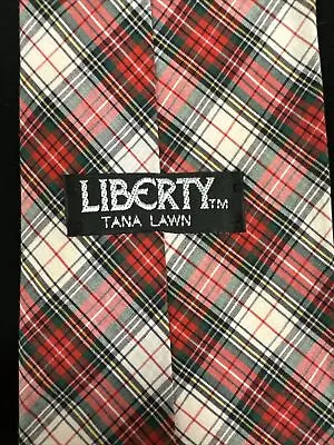 Liberty Tana Lawn Vintage 100% Cotton Red & Green Plaid Made In England 3.5 X57 • $25