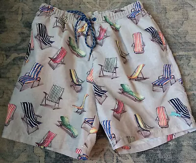 Tommy Bahama Relax Men's Swimsuit Trunks Size Medium 6  Naples Beach Chair Print • $26.44