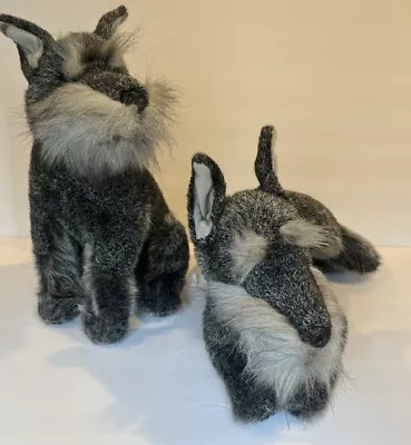 Lot Of 2 VGC Miniature Schnauzer 15  Realistic Dog Plush By E & J Classic • $34.99