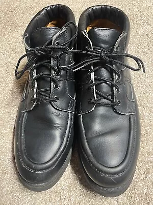 Allen Edmonds Mens Bayport Moc-Toe Boot - 1302 Black Tumbled Grain Leather - 11B • $32.50