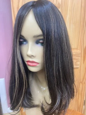 $1200 • Buy Malky Wig Sheitel European Multidirectional Dark Brown With Highlights 4/8