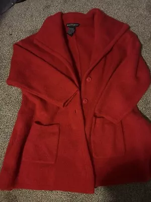 I B Diffusion Red Heavy Knit Cardigan Sweater Button Up Sz L • $40