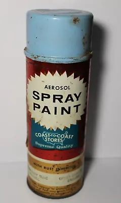 1950s Old Vintage Coast To Coast Stores Baby Blue Enamel Aerosol Spray Paint Can • $55.99