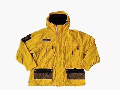Vintage 90s Tommy Hilfiger Outdoors Expedition Guide Jacket Parka Yellow Size XL • $84.99