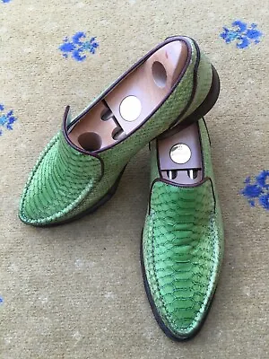 Oliver Sweeney Men Shoes Green Snakeskin Effect Ravioli Loafer UK 7.5 US 8.5 41+ • £99