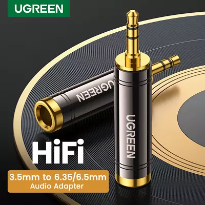 Ugreen 3.5mm 1/8 Inch Male To 6.35mm 1/4 Inch Female Stereo Audio Jack Adapter • £9.79