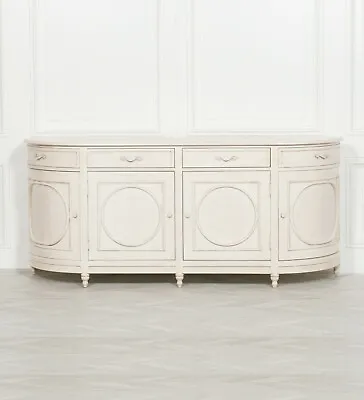 £1420 • Buy French Classic Rounded Buffet Wooden Large Aged Ivory Sideboard Cabinet Cupboard