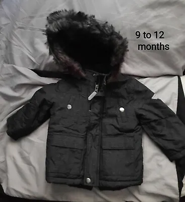 £7 • Buy Warm Hooded Coat  9 To 12 Months Grey Primark