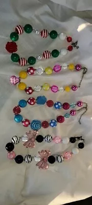 Lot Of 4 Bubble Gum Chunky Bead Necklaces Chunky Colorful Little Girls • $12