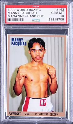 1999 World Boxing Magazine Manny Pacquiao #143 PSA 10 • $1