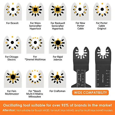 12Pcs Oscillating Saw Blades Set Durable High-Carbon Steel Straight BamIX • $22.29