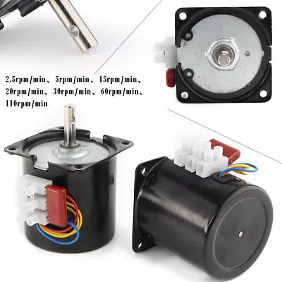 AC 220V 14W Small Synchronous Gear Motor I2.5/5/15/20/30/60/110 RPM Replacement • £19.06