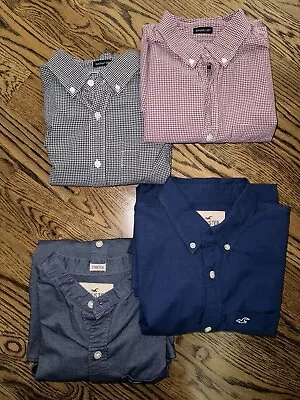 EUC Lot Of 4 Men’s Sz Medium Button Down Shirts From American Eagle & Hollister • $12.99