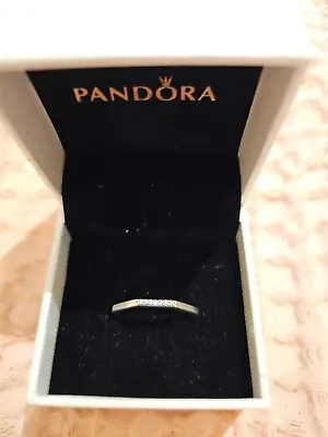 $20 • Buy Pandora Multifaceted Ring Sterling Silver CZ Size 56 
