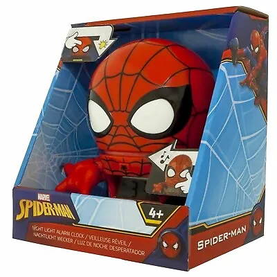 $54.95 • Buy Marvel Spider-Man Alarm Clock Digital Display Bedside Night Light Time Kids Toy