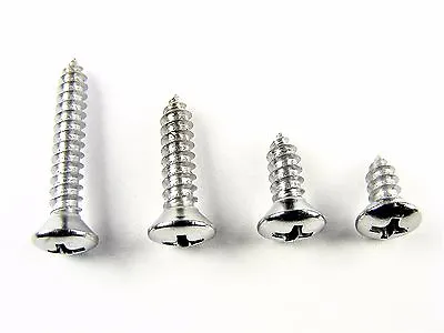 Datsun Chrome Trim Screws- #8 X 3/8  To 1 - #8 Oval Head- 100pcs (25ea)- #343 • $24.95