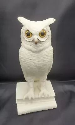 Vintage Boehm Porcelain Owl Bookend Circa 1960 White Owl Standing On Books 1 Pc • $85.04