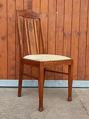 Art Nouveau Dining Room Chair Bauhaus Upholstered Vintage Recliner Wood 1910 2 • $136.96