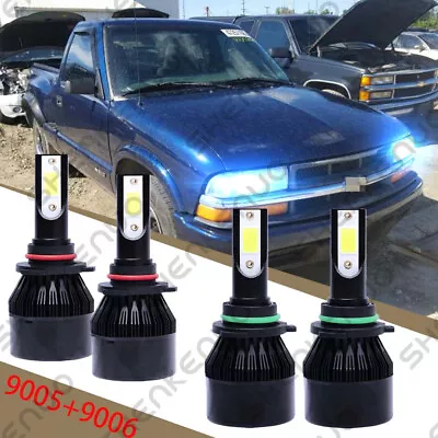 For  S10 1994-2004 - 8000K Ice Blue LED Headlight High & Low Beam Bulbs • $36.54