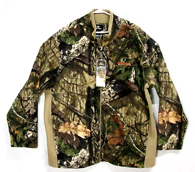 New Mossy Oak Fleece Camo Zip Front Jacket Mens Large • $19.95