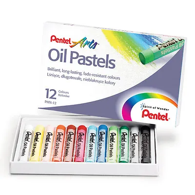 Oil Pastels By Pentel Artist's Pastels - Pack Of 12 Vivid Colours • £4.19