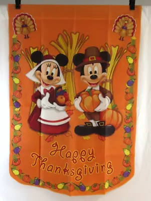 Mickey Minnie Mouse Happy Thanksgiving Garden Flag Hamilton Collection Disney • $19.99