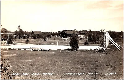 Jack And Jill Ranch Tennis Court Montague Michigan MI 1940s RPPC Postcard Photo • $13.49