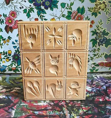 Vintage 1960s German Springerle Cookie Butter Press Maple Syrup Wood Mold Board • $31