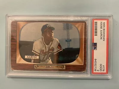 1955 Bowman Hank Aaron #179 PSA 2 • $200