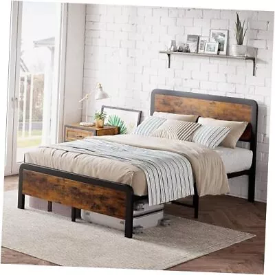  Platform Bed Frame With Safety Rounded Corners And Metal Slat Queen • $181.09