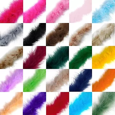 1 Metre Marabou Swansdown Feather Trim Soft Fluffy Craft Swandown - 30 Colours • £4.99