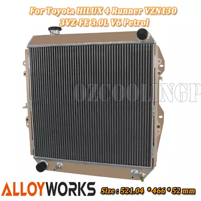 Fit Toyota HILUX 4 Runner VZN130 3VZ-FE 3.0L V6 Petrol 3 Row Radiator Aluminum • $204.20