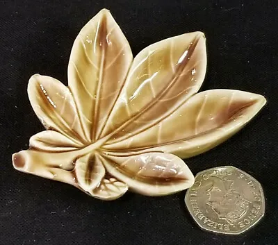 Vintage Wade Irish Porcelain Horse Chestnut Leaf Trinket / Pin Dish / Ashtray • £4.99