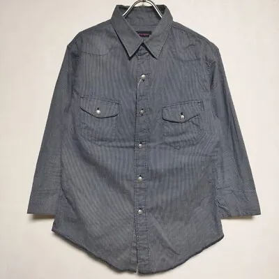 45R/45rpm R By Indigo Dyed Concho Button Blouse Shirt Navy 4-0122M∞ • $34