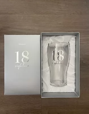 18th Birthday Pint Beer Glass With Silver Detail • £10.95