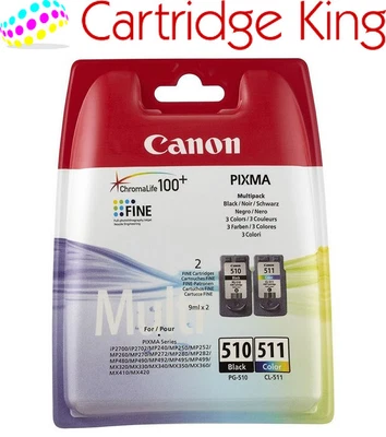 £33.35 • Buy Canon 2970B010 Original PG-510 & CL-511 Ink Pack For PIXMA IP2700 IP2702 Printer