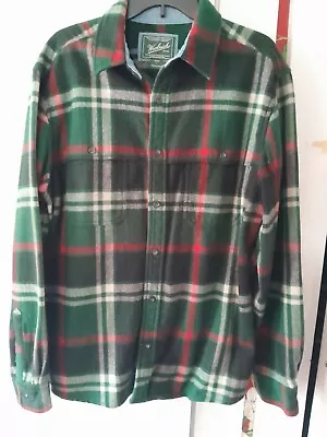 Men's Woolrich Green Blue Red Plaid Wool Shirt Jacket Medium • $14.99